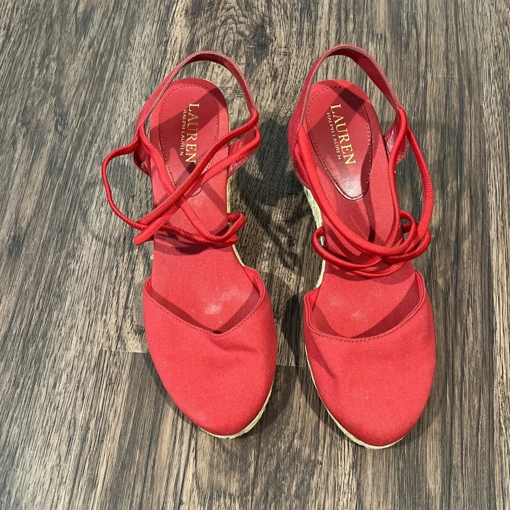 Lauren Ralph Lauren Women's Caralee Espadrille Wedge Sandal Size 10B